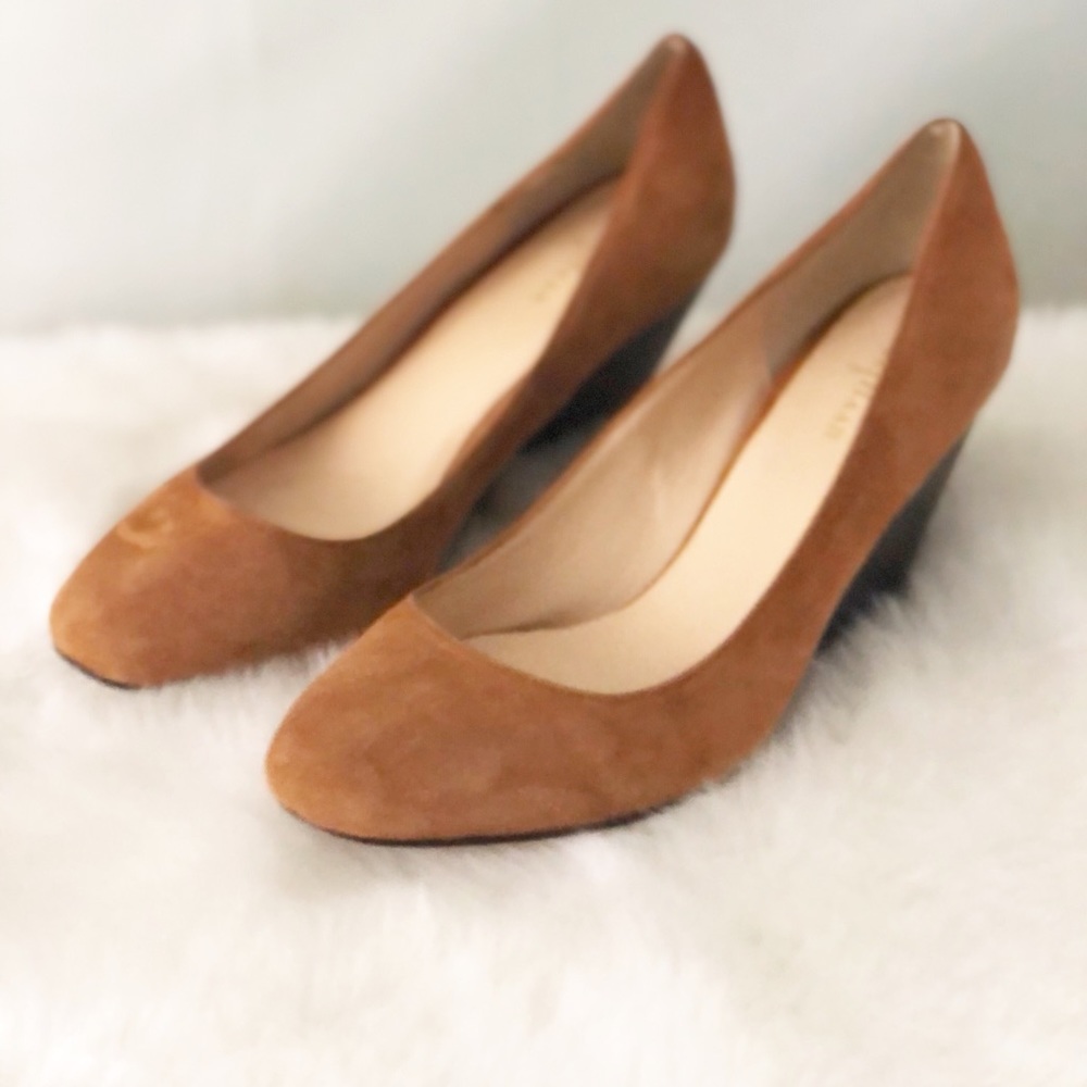 Cole Haan Nike Air Brown Suede Wedge Heels Sz 7.5